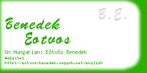 benedek eotvos business card