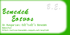benedek eotvos business card